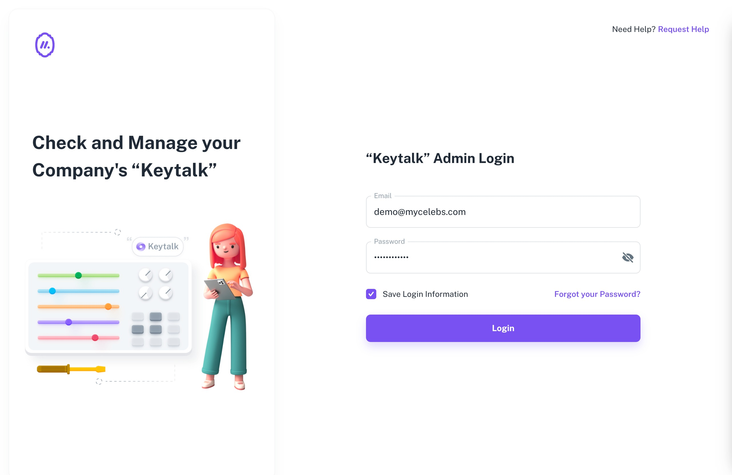 login page